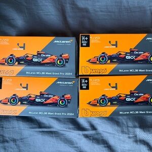 Lot of 4 Lando Norris Maisto 1:43 Race Formula 1 F1 McLaren MCL38 with Helmet